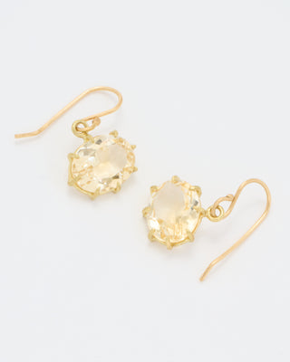 18k citrine faceted oval drop earrings