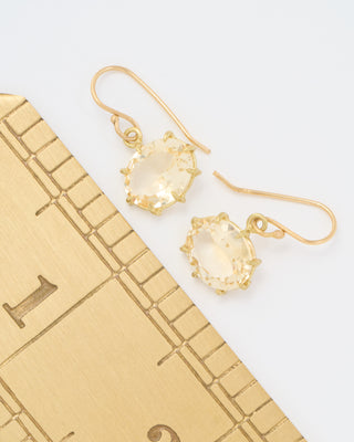 18k citrine faceted oval drop earrings