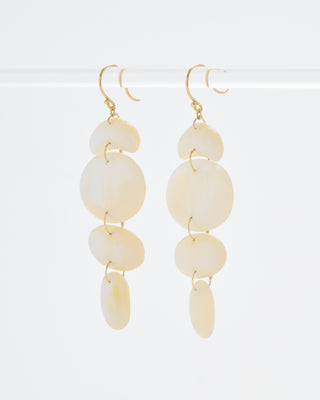 18k small oval totem mother of pearl earrings