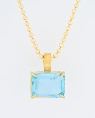 aquamarine emerald cut gem pendant
