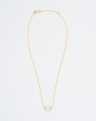 aquamarine navette gem necklace