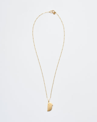 bird face pendant necklace - gold