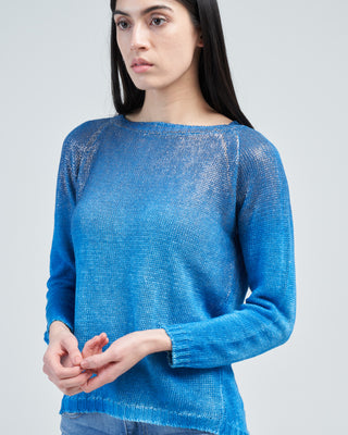 boat neck raglan pullover with lamination and shadows