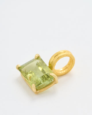 bright green beryl emerald cut gem pendant