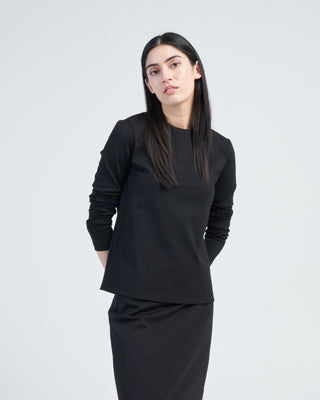 compact ultra stretch knit long sleeve slim top