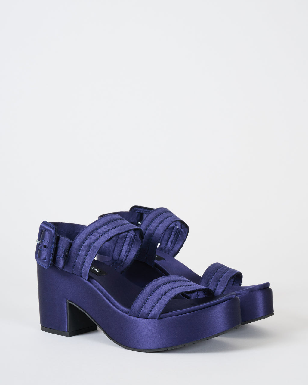 Pedro Garcia Decima Wedge Ink Satin