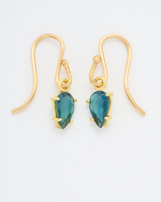 green tourmaline pear shaped earrings