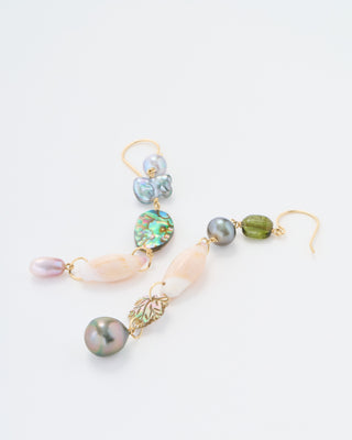 mixed pearl and stone earrings ofk
