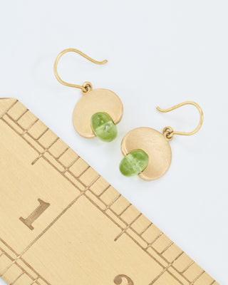 peridot lily pad earrings