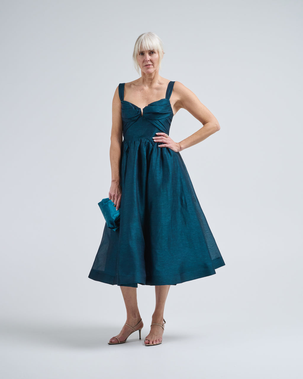 Zimmermann Rebellion Drape Midi Dress Teal