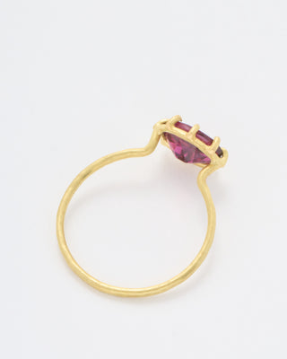 rhodolite garnet faceted oval gem ring