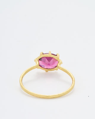 rhodolite garnet faceted oval gem ring
