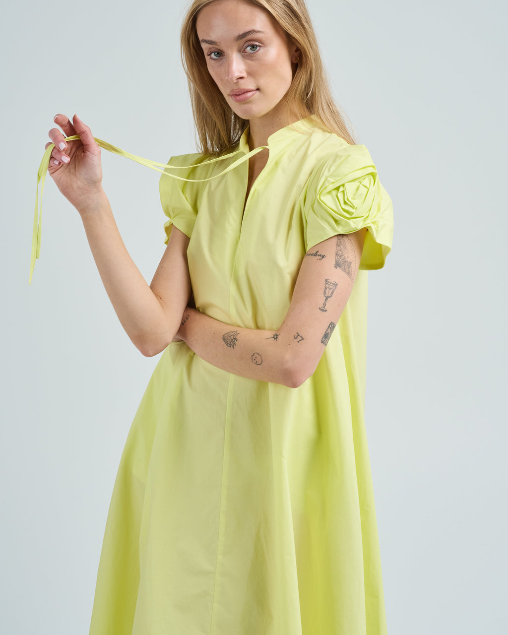 Psophia Rose Short Sleeve Dress Flash Lemon