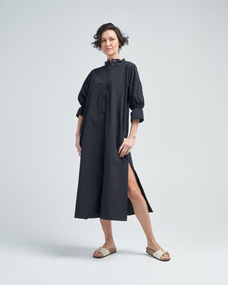 shirt dress with ruched cuff