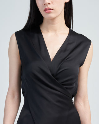 twisted satin tie top