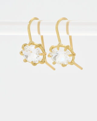 white topaz oval drop small earrings