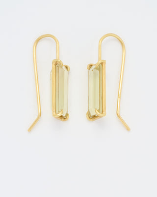 yellow beryl emerald cut earrings