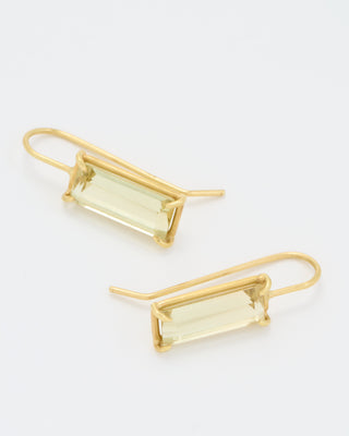 yellow beryl emerald cut earrings
