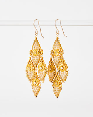 swarvoski and miyuki chandelier earrings