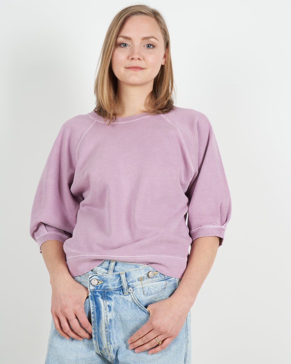 Amo Puff Sleeve Sweatshirt Orchid
