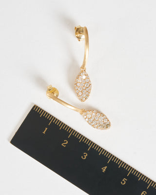 baby malak original ice drop marquise earrings - gold/diamonds