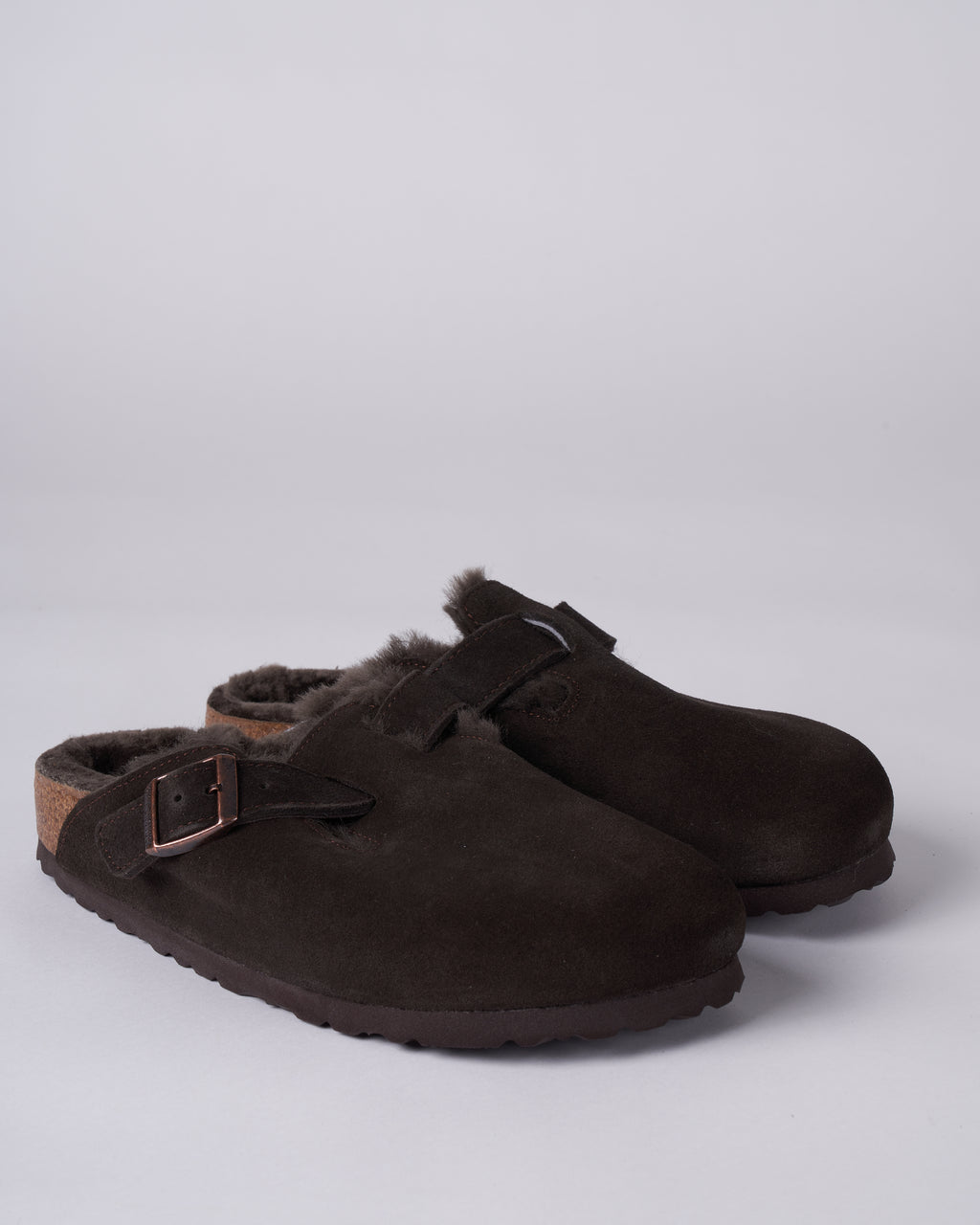 Birkenstock Boston Shearling Suede/Shearling Mocha/Mocha display picture 1