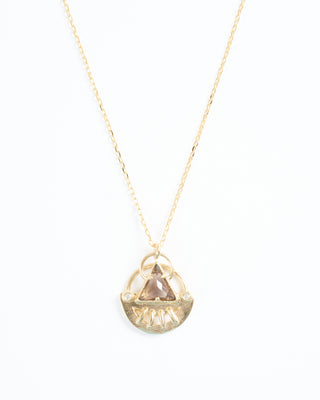celestial smokey triangle necklace - gold