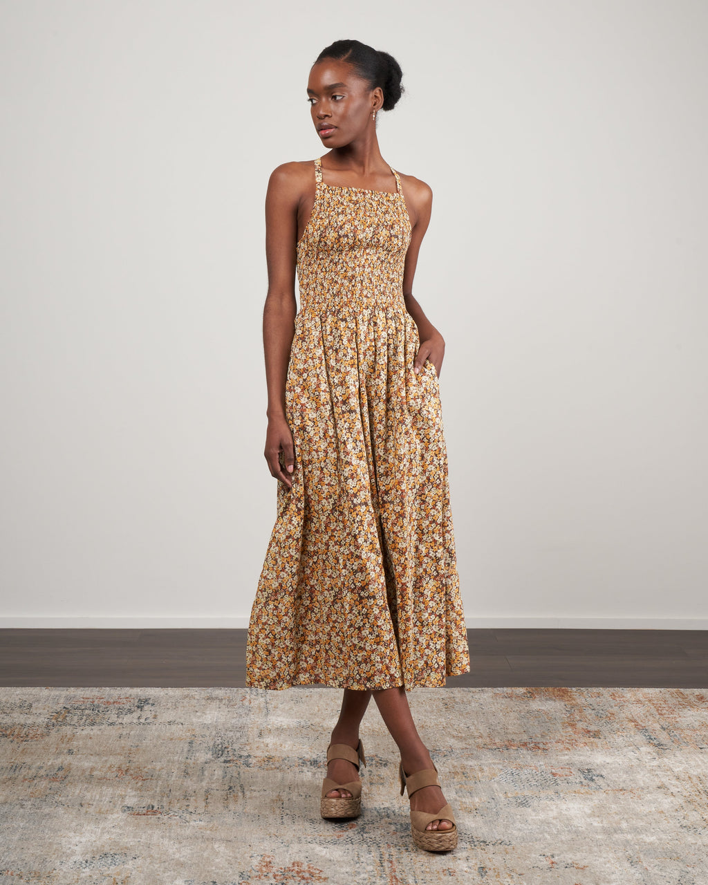 Faithfull Claretta Midi Dress Edelyn Floral Print