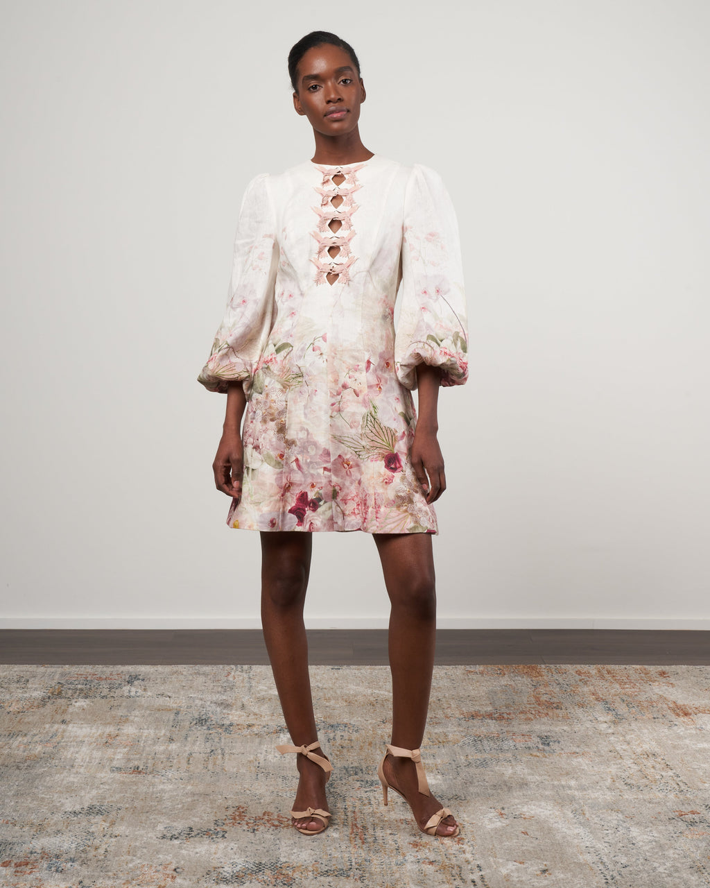 Zimmermann Dancer Hummingbird Mini Dress Alabaster Garden Floral Abgf