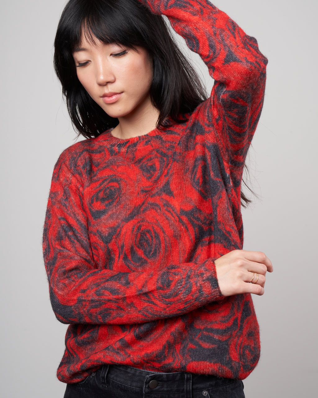 Dries Van Noten Tania Print A 3720 W.K.Sweater Red 352