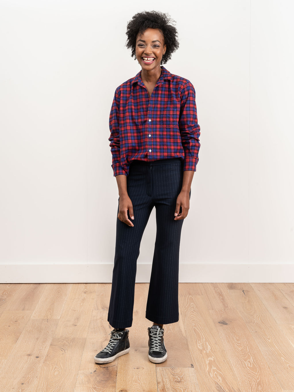 open lace back dress Frank and Eileen Eileen Shirt in Red/Blue/Black Plaid