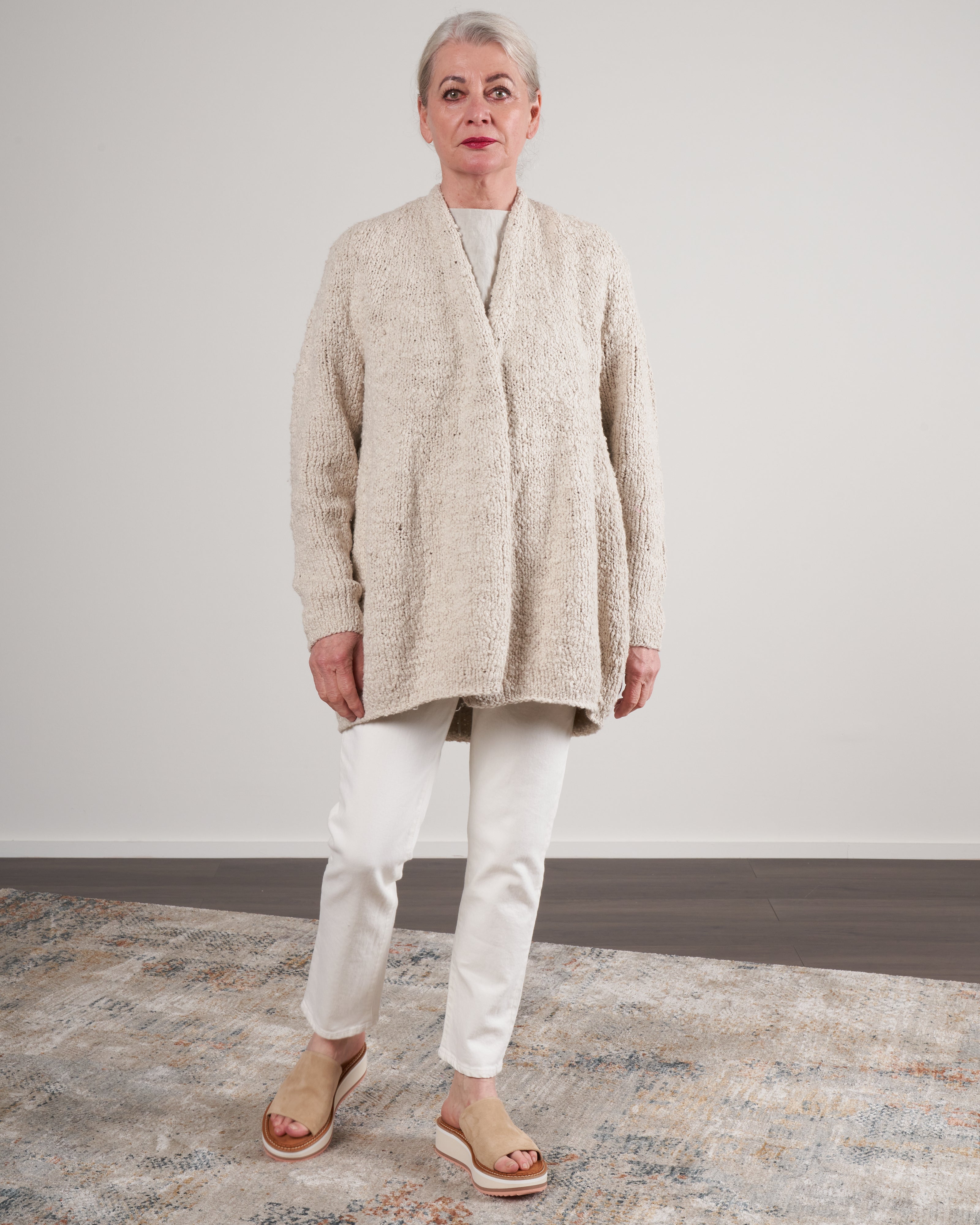 Lauren Manoogian Handknit Yoke Cardigan Air Air