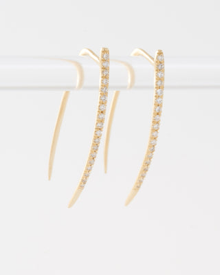 large classic infinite tusk earrings with white pavé diamonds