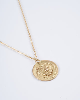 leo disc necklace - yellow gold