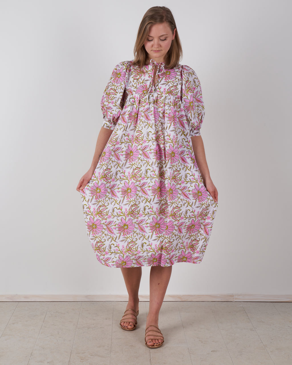 slim fit dress slacks Zora Dress in Pink Lily Taffeta main image 1