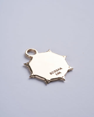 mini soleil medallion charm with diamonds in 10ky single - gold