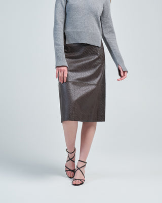 ostrich leather aline skirt