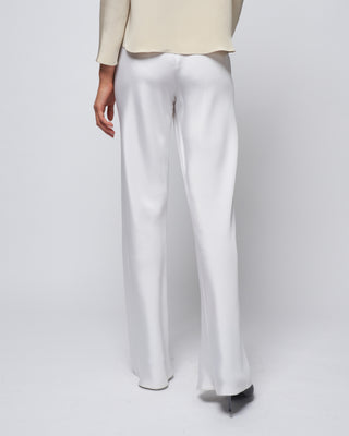 bias wide pant - bright white silk