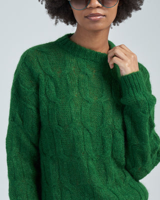 soft mohair cable crewneck easy pullover