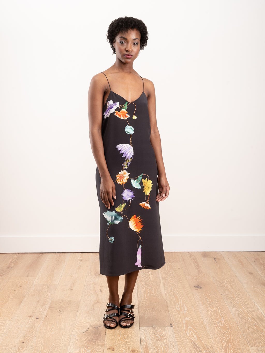 Tibi Kassia On 4Ply Silk Slip Dress Plum Grey scarpa