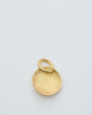 18k gold coin pendant with flowers