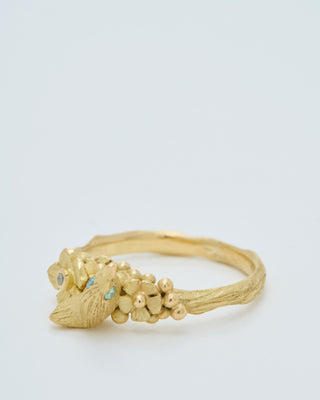 18k gold ring with bird