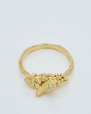 18k gold ring with bird