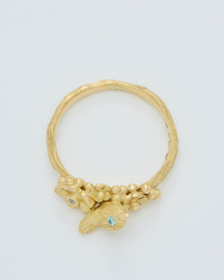 18k gold ring with bird