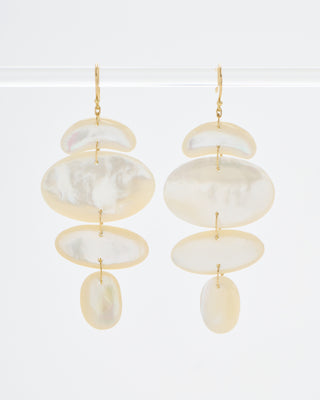 18k small oval totem mother of pearl earrings