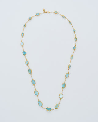 18kt gold cerulean full stone necklace