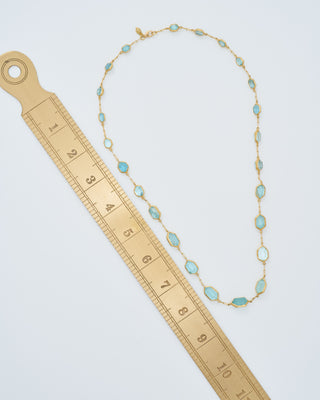 18kt gold cerulean full stone necklace