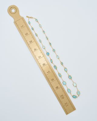 18kt gold cerulean full stone necklace
