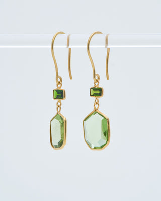 18kt gold pstm myanmar tender double drop earrings