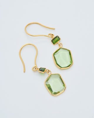 18kt gold pstm myanmar tender double drop earrings